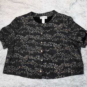 Vintage Ronni Nicole II Shirt Womens 20W Animal Print‎ Casual Button Up Preppy